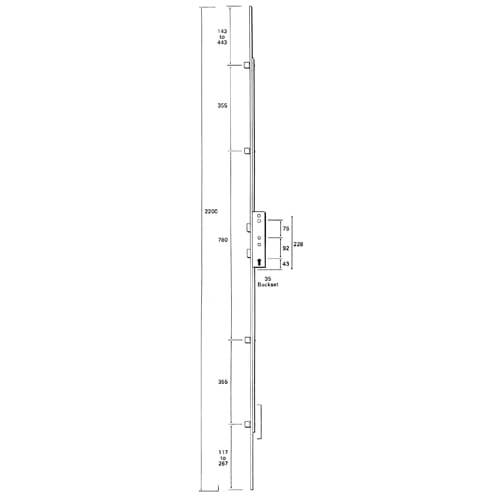 Latch Deadbolt 4 Rollers Lift Lever or Double Spindle Multipoint Door Lock