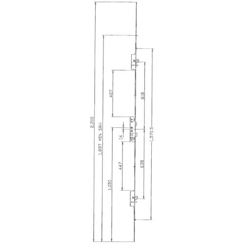 Latch Deadbolt 2 Hooks 2 Anti Lift Pins 2 Rollers Lift Lever or Double Spindle Multipoint Door Lock - Option 2 (top hook to spindle = 618mm)