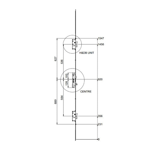 3 Latch 3 Hooks 2 Deadbolts Double Spindle Multipoint Door Lock