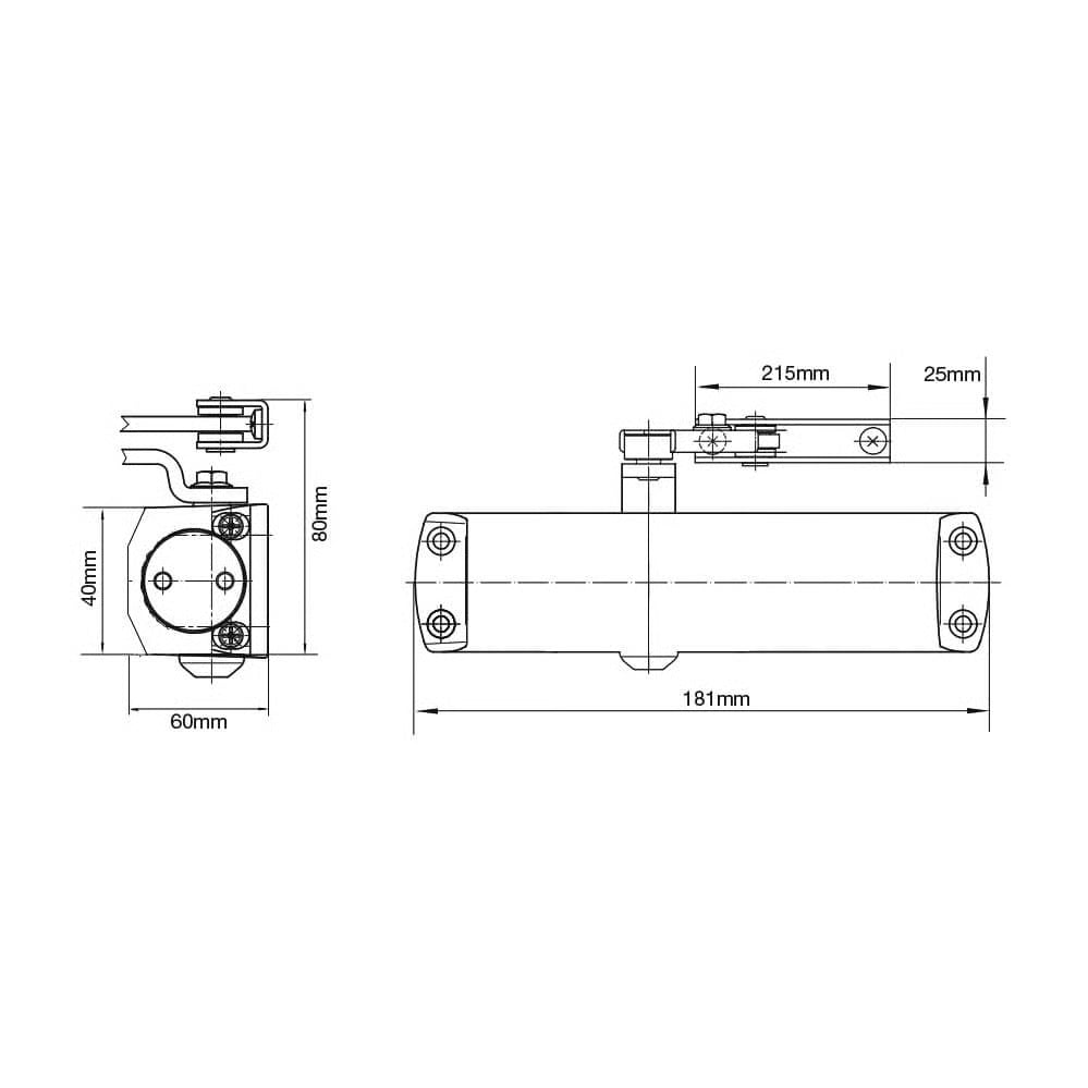 NT121CE Size 3 Overhead Door Closer