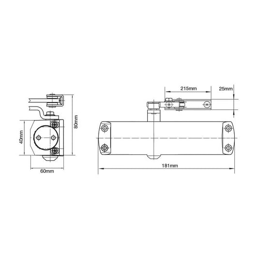 NT121CE Size 3 Overhead Door Closer