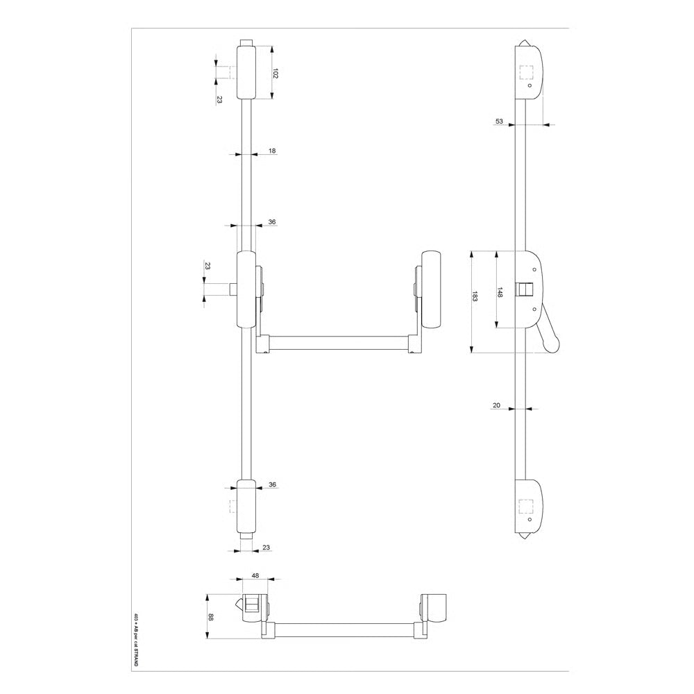 Hardware PH355 Three Point Panic Bolt (LEAD TIME: 5-7 DAYS)