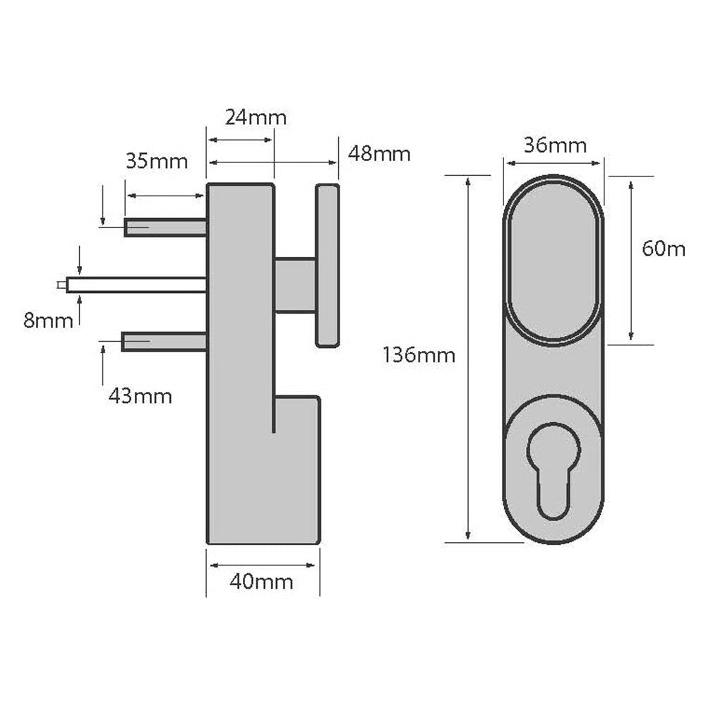 Hardware PH371 Outside Access with Knob (LEAD TIME: 5-7 DAYS)