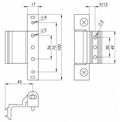 Neon Rebated Adjustable Butt Hinge for UPVC Doors