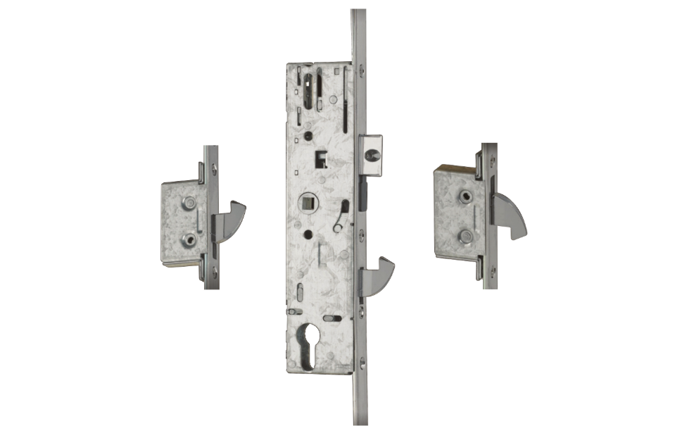 YS170 Lever Operated Latch & Hookbolt Split Spindle 20mm Radius To Suit IG Doors - 2 Hook