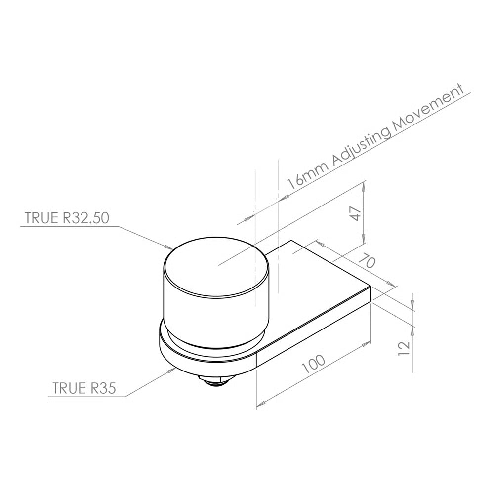 STH Stop Hinge with Bottom Pivot (LEAD TIME: 2-3 DAYS)