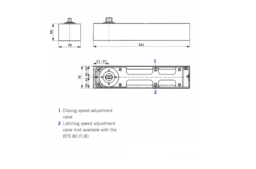 DORMAKABA BTS80F Fire Rated Floor Spring Door Closer