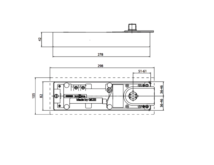GEZE TS500N EN3 Size 3 Floor Spring