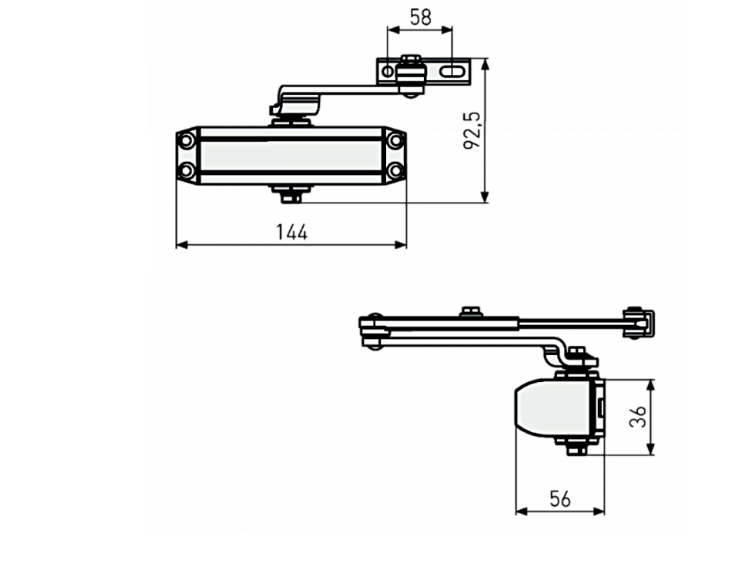 ABUS AC4223 Overhead Door Closer Size 2-3