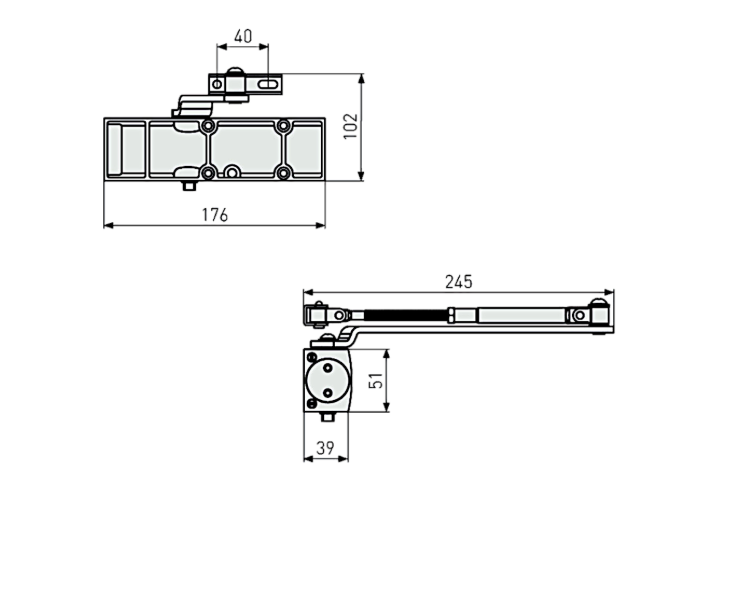 ABUS AC7023 Overhead Door Closer Size 2-4