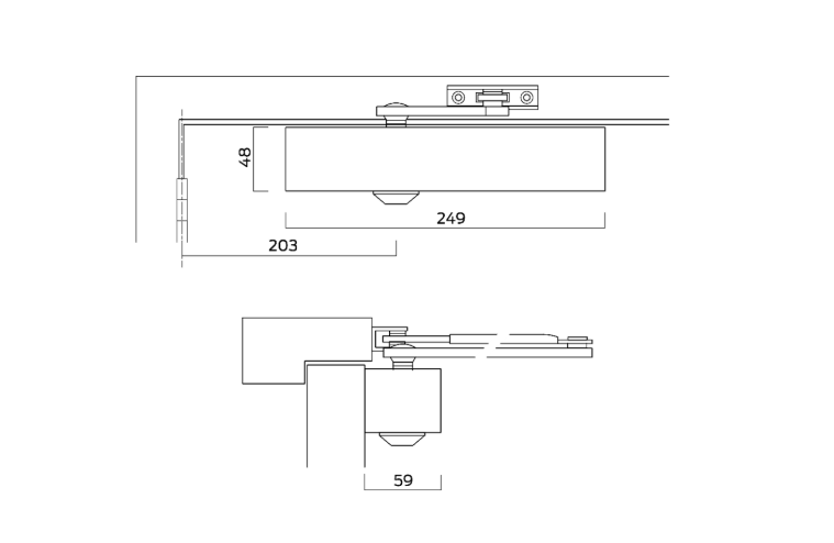 BRITON 2003V Size 2-4 Fire Rated Overhead Door Closer