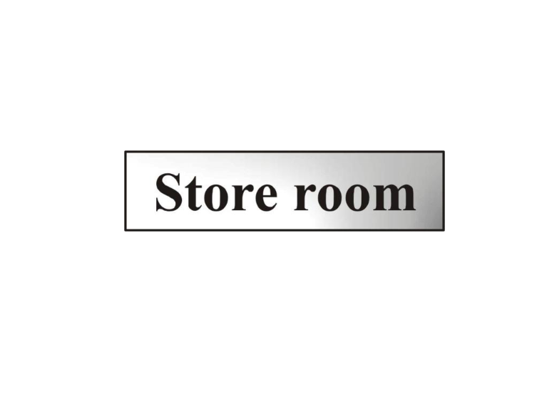ASEC `Store Room` 200mm x 50mm Chrome Self Adhesive Sign