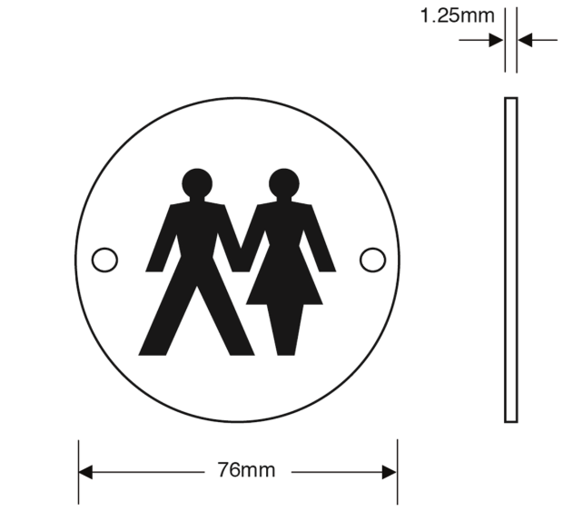 ASEC Stainless Steel Metal Toilet Door Sign