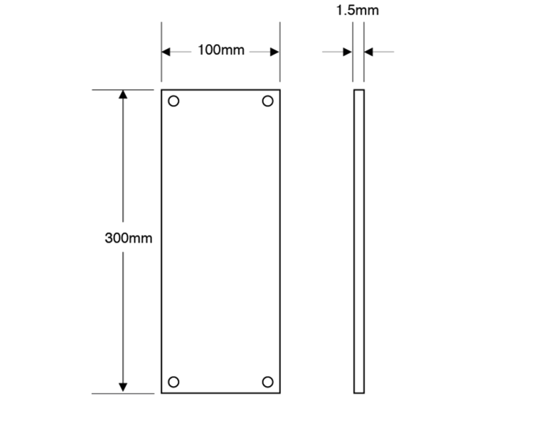 ASEC 100mm Wide Aluminium Finger Plate