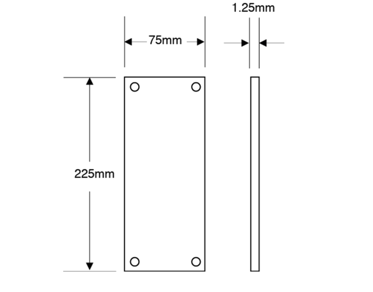 ASEC 75mm Wide Aluminium Finger Plate