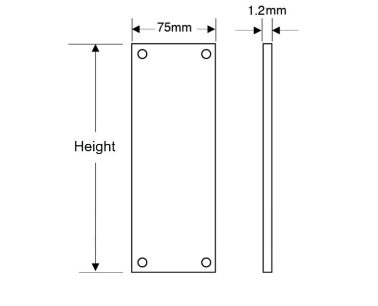 ASEC Finger Plate 75mm Width x 1.2mm Depth (SSS) Satin Stainless Steel