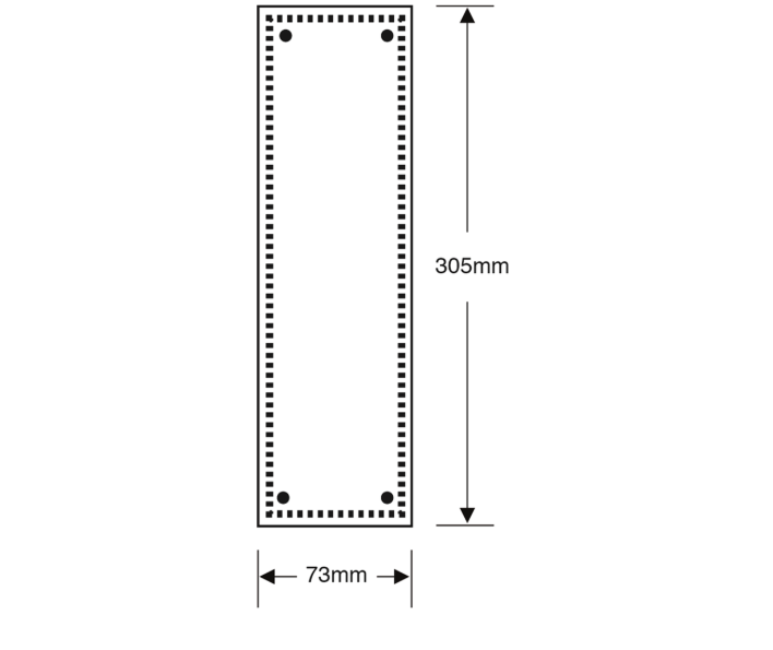 ASEC Georgian 73mm Wide Polished Brass Finger Plate