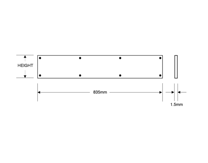 ASEC 835mm Wide Stainless Steel Kick Plate