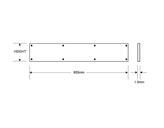 ASEC 835mm Wide Stainless Steel Kick Plate