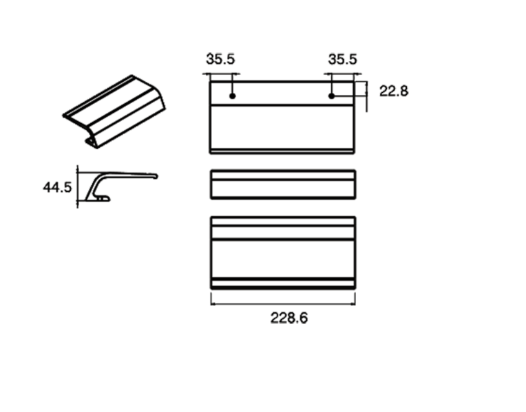 ASEC Pair Of Aluminium Push Pad Handles