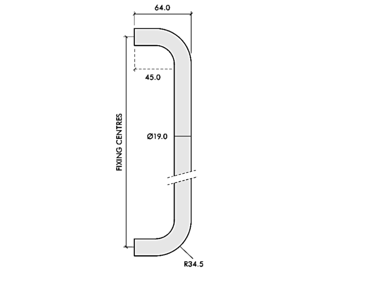 ZOO Pull Handle D Shape 19mm SAA