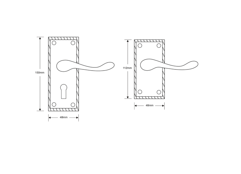 ASEC Georgian Plate Mounted Lever Furniture