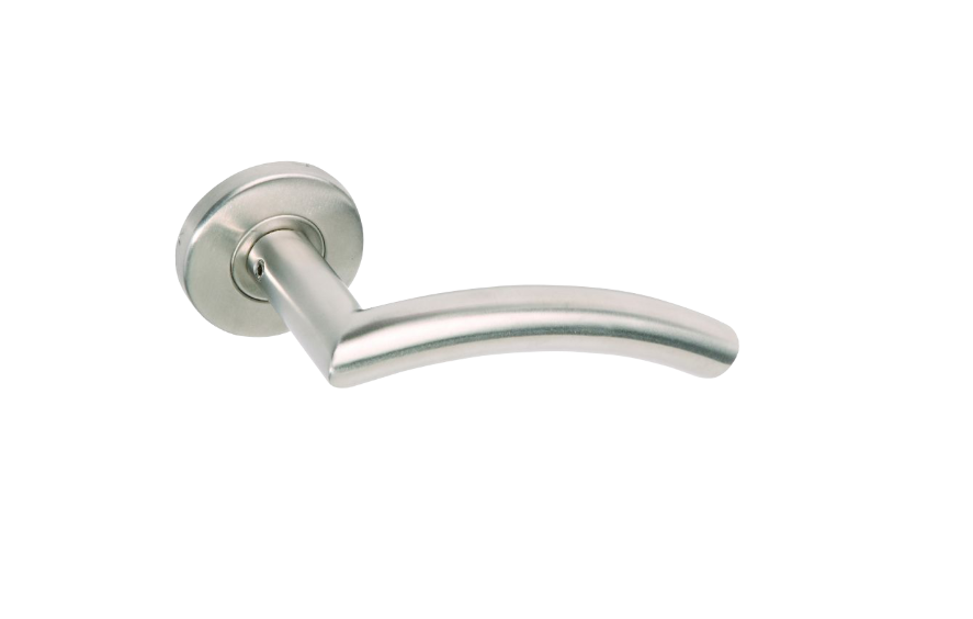 BRITON Curved Mitred Lever on Rose with Round Bar