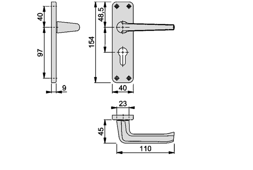 HOPPE Edinburgh Long Plate Euro Handle Furniture