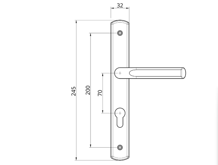 ASEC Sprung Lever/Lever Multipoint Door Handles 70mm PZ 200mm Backplate 200mm Fixings