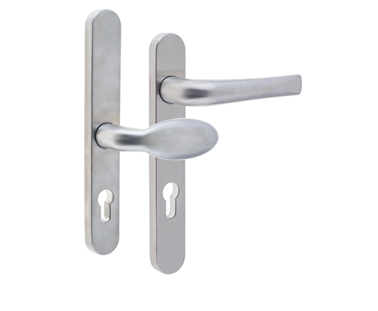 MILA Supa Unsprung Lever/Moveable Pad Multipoint Door Handles 92mm PZ 220mm Backplate 122mm Fixings