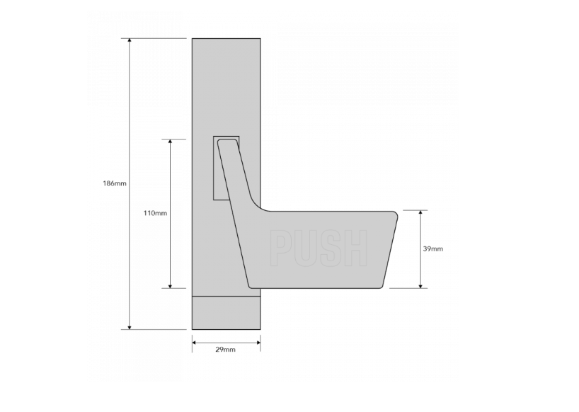 AXIM Housing Unit To Suit PR7085P Push Pad Exit Device