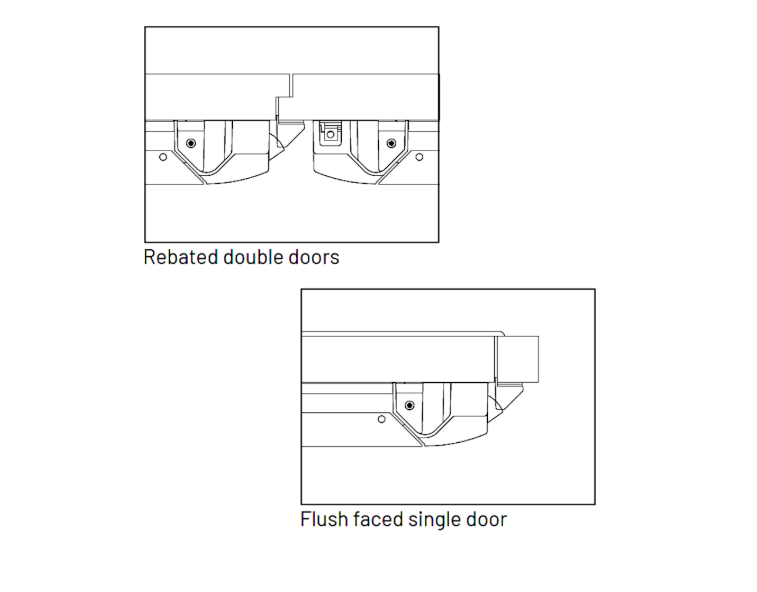 EXIDOR 406B Centre Latch Keep To Suit 400 Series With Rebated And Single Doors