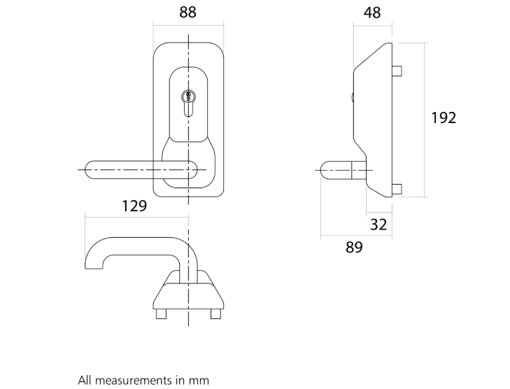 EXIDOR 710EC Lever Operated Outside Access Device