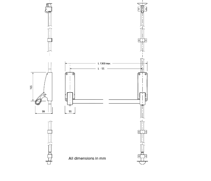BRITON 376E Fire Rated Single Panic Bolt