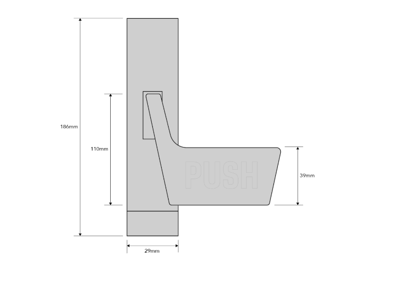 AXIM Housing Unit To Suit PR7085P Push Pad Exit Device