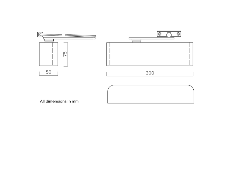 BRITON 3934 Electromagnetic Hold Open/Swing Free Door Closer Size 3-4