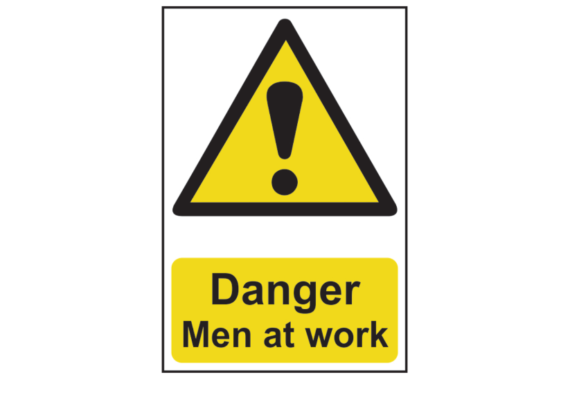ASEC `Danger: Men at Work` Sign 200mm x 300mm