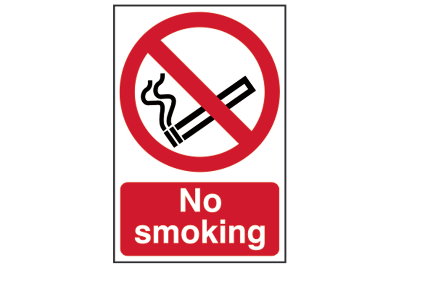 ASEC `No Smoking` Sign 200mm x 300mm
