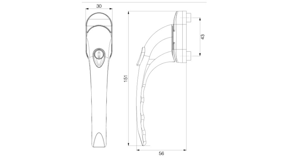 ProLinea Inline TBT Locking Handle