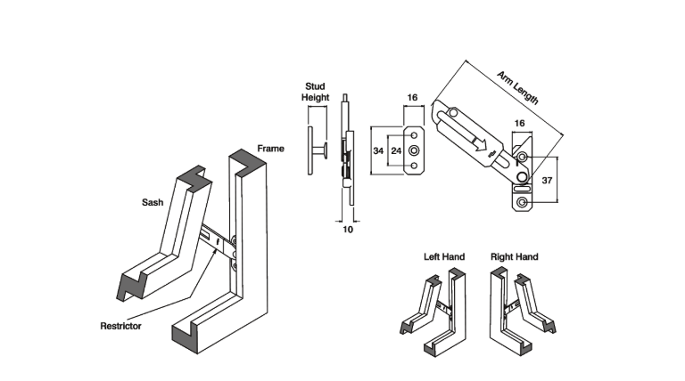 Concealed Locking Extended Restrictor Kit