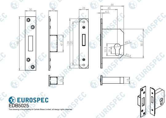 Euro Profile BS Double Cylinder Deadlock