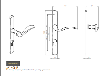 Scroll Lever on Narrow Plate
