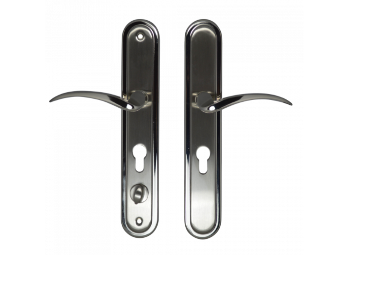 HOOPLY 2018T Sprung Lever/Lever Multipoint Door Handles 68mm PZ 232mm Fixings With Snib