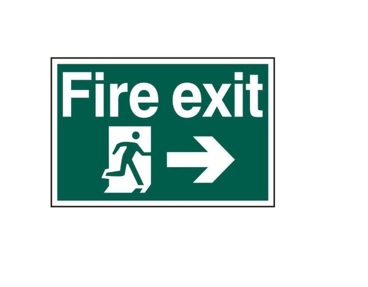 ASEC `Fire Exit` 400mm x 600mm PVC Self Adhesive Sign