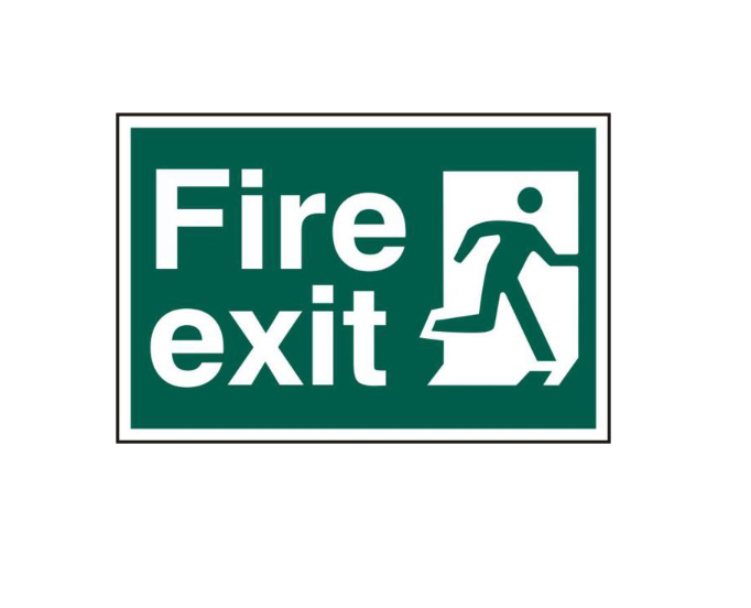ASEC `Fire Exit` 200mm x 300mm PVC Self Adhesive Sign