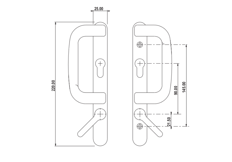Sparta Patio Door Handle Set