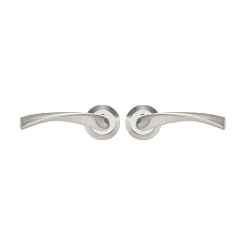 Bravo Lever Handles on Round Rose Door Furniture