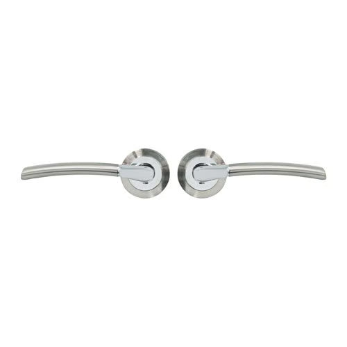 Delta Lever Handles on Round Rose Door Furniture