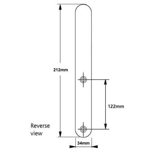 French Door External Blanking Plate 122mm Screw Centres