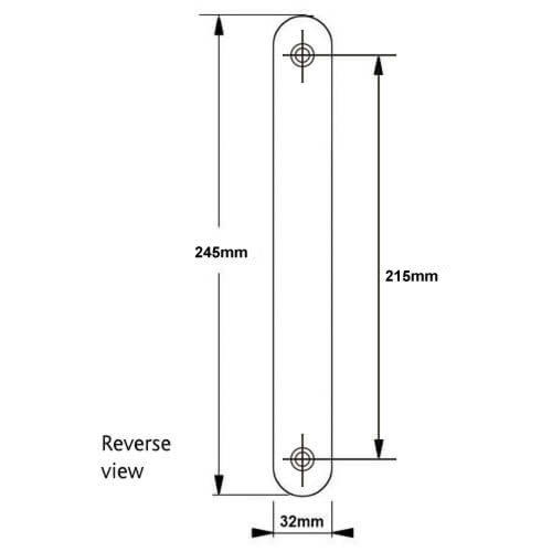 French Door External Blanking Plate 215mm Screw Centres